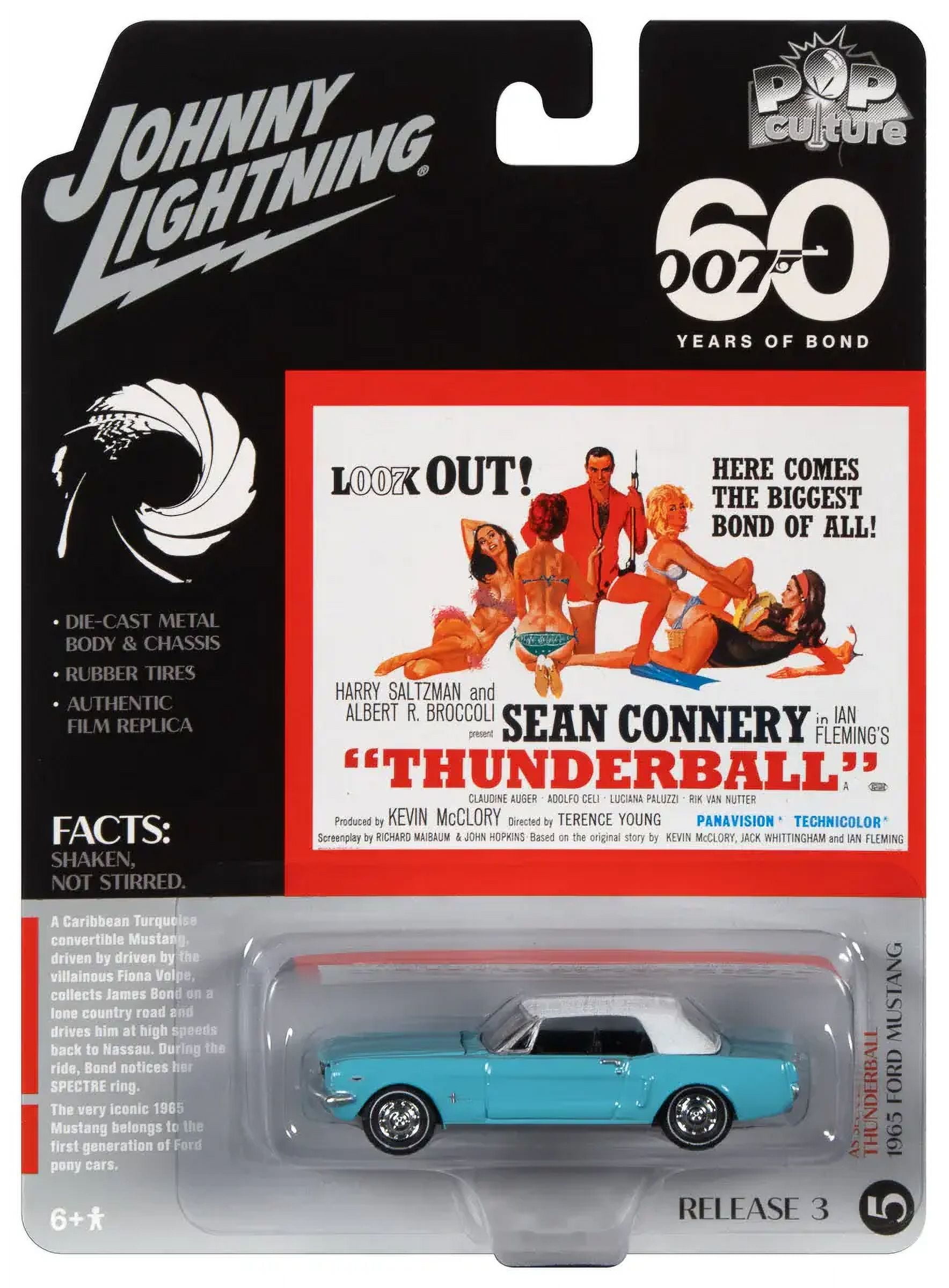 Johnny Lightning Pop Culture James Bond 1965 Ford Mustang Thunderball- Caribbean Turquoise