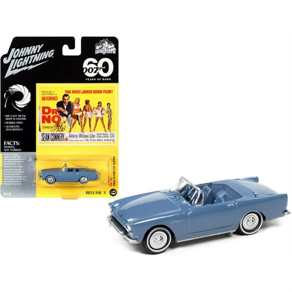 Johnny Lightning Pop Culture Vintage Clue - 1951 Hudson Hornet (Mrs. Peacock & Conservatory & Candlestick) w/Poker Chip-Lagoon Blue w/ Bali Blue Top & Clue Graphics
