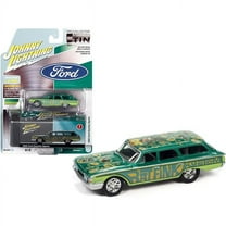 JOHNNY LIGHTNING 1:64 SCALE 1960 FORD COUNTRY SQUIRE - RAT FINK (GREEN/TEAL) WITH COLLECTOR TIN