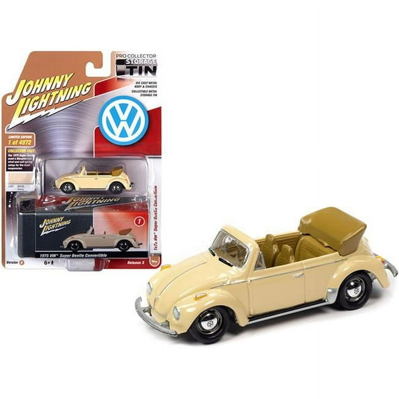 Johnny Lightning JLCT005-JLSP107B 1975 Volkswagen Super Beetle Convertible Limited Edition to 4972 Piece 1 by 64 Scale Model Car