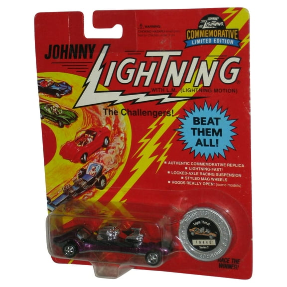 Johnny Lightning The Challengers (1995) Series 2 Purple Triple Threat Toy Car
