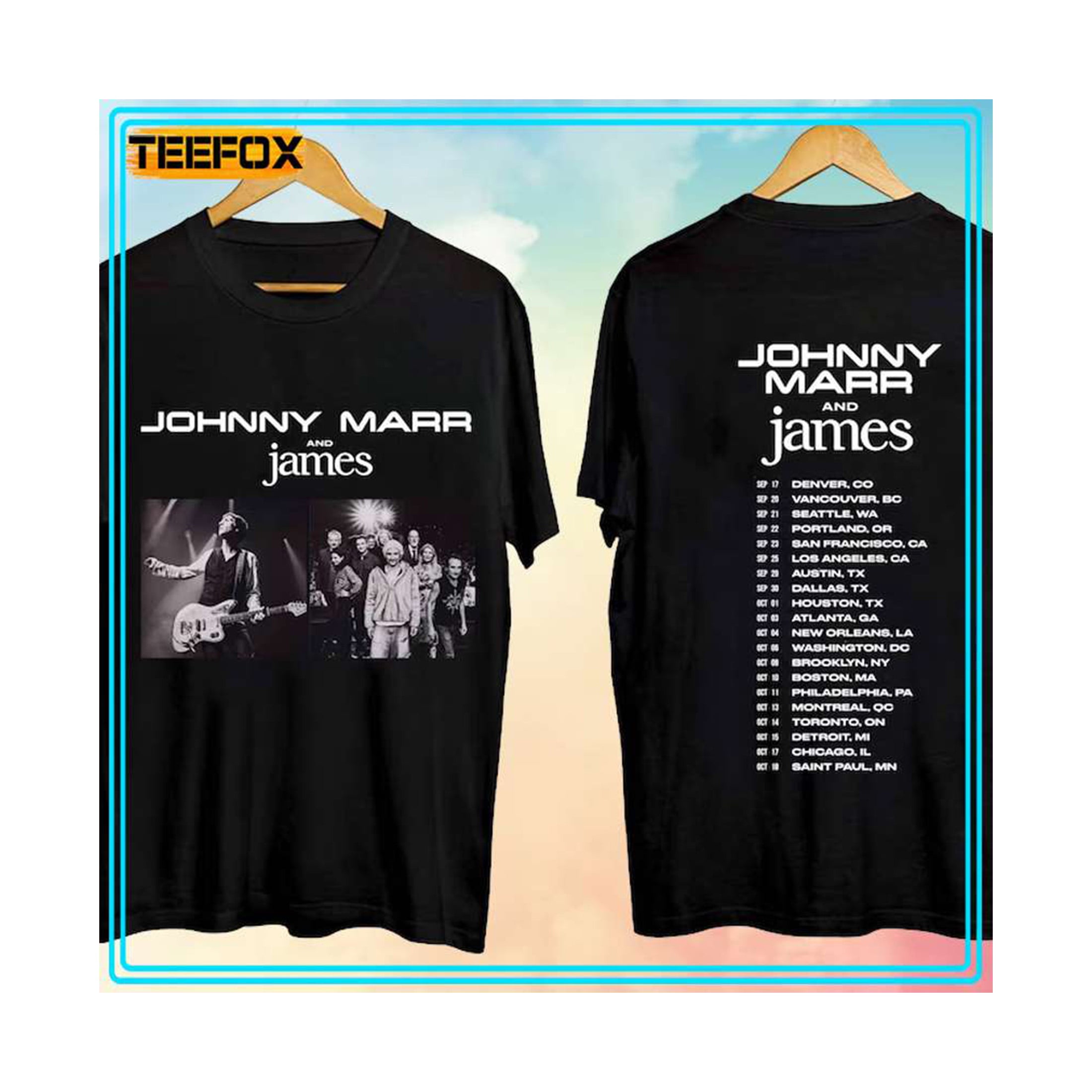 Johnny Marr and James Tour 2024 Music T Shirt