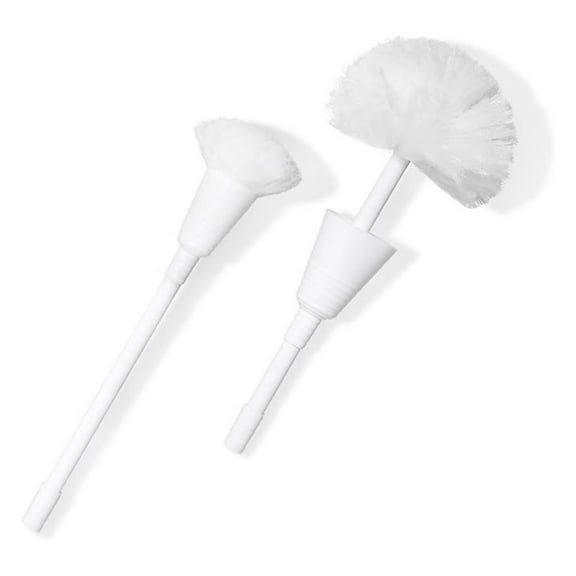 Johnny Mop | Set of 2 Toilet Brushes | 14" Handle to Easily Clean Toilet or Shower | Scratch Free Bowl Swab | Safe to Use with Your Favorite Toilet Bowl Cleaner
