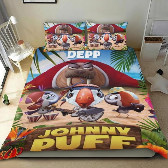 Johnny Puff Secret Mission Themed Bed Sheet Set Three Piece Set 36x75 In ches Comfortable And Skin Friendly Unique Design Creating A Star Studded Night Home Decor Gifts For Family Friends fans