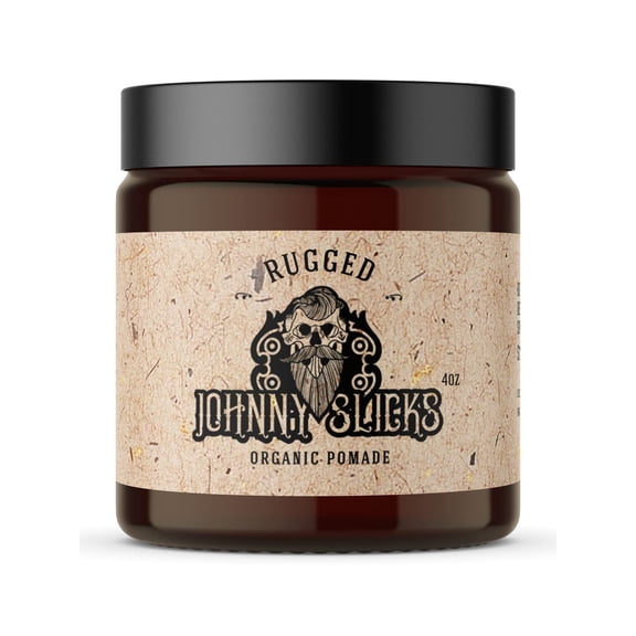 Johnny Slicks Oil Based Pomade | Low to Medium Hold & High Shine Finish | 4 oz | Rugged Scent