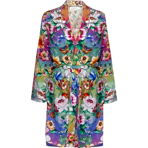 Johnny Was Women's Evelyn Silk Tie Sleepwear Lounge Robe Multi