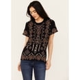 thumbnail image 1 of Johnny Was Women's Geo Print Embroidered Short Sleeve Tee - J12924-1 Medium  US, 1 of 4