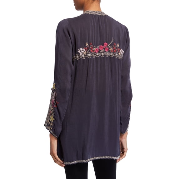 Johnny Was Women's Lilianna Gray Embroidered Tunic (XS)