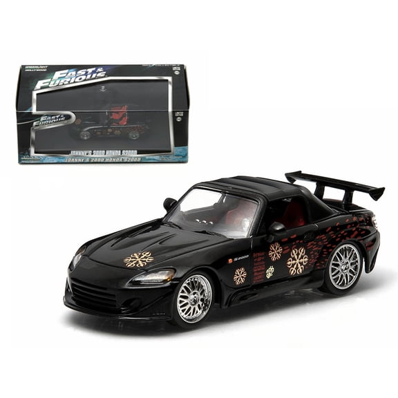 Johnny's 2000 Honda S2000 Black "The Fast and The Furious" Movie (2001) 1/43 Diecast Model Car by Greenlight