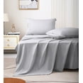 thumbnail image 1 of JOHNPEY Gray Sheets Set,18" Deep Pocket Bed Sheets with Fitted Sheet, Flat Sheet, 2 Pillow Cases, Queen, 1 of 7
