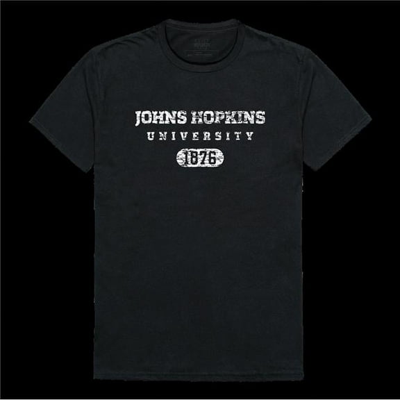 Johns Hopkins University Blue Jays Distressed Arch College T-Shirt, Black - Small
