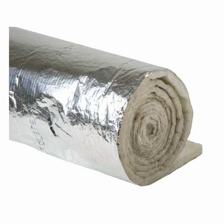Duct Insulation Wrap, 4.2 R-Value, 25 ft L x 48 in W x 1-1/2 in D, Fiberglass/Foil Scrim Kraft