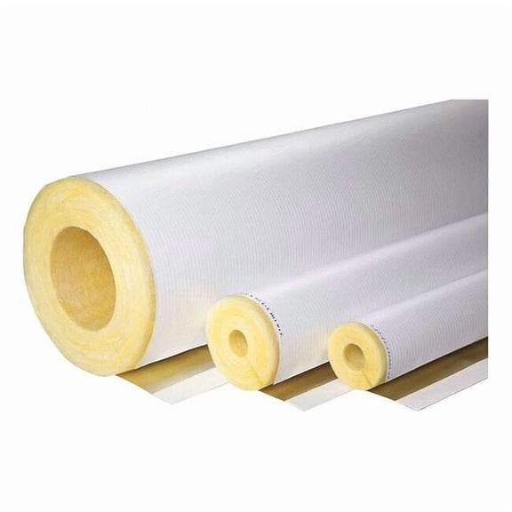 Johns Manville Pipe Insulation, 3 ft. L, Fiberglass, 1 1/2 in Wall 693663