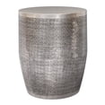 thumbnail image 1 of Johnsen 18 inch Wide Boho Web Pattern Metal Accent Table in Antique Silver Iron, Assembled, 1 of 10