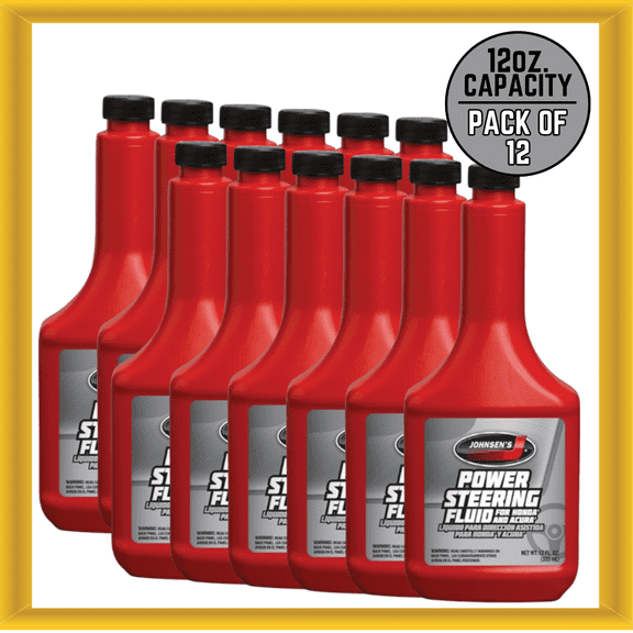 Johnsen's 2612 12oz Capacity Power Steering Fluid For Honda and Acura Pack of 12