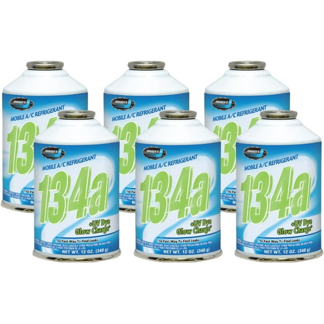 Johnsen's 6313 R134a Refrigerant w/UV Dye for MVAC use in a 12oz Self