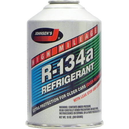 Johnsen's High Mileage R-134a for Older Cars and Truck with Leak Stop + Lubricants, 1-Pack, 13 oz.