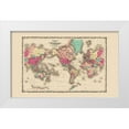 thumbnail image 1 of Johnson 14x10 White Modern Wood Framed Museum Art Print Titled - Mercator Projection - Johnson 1860, 1 of 4