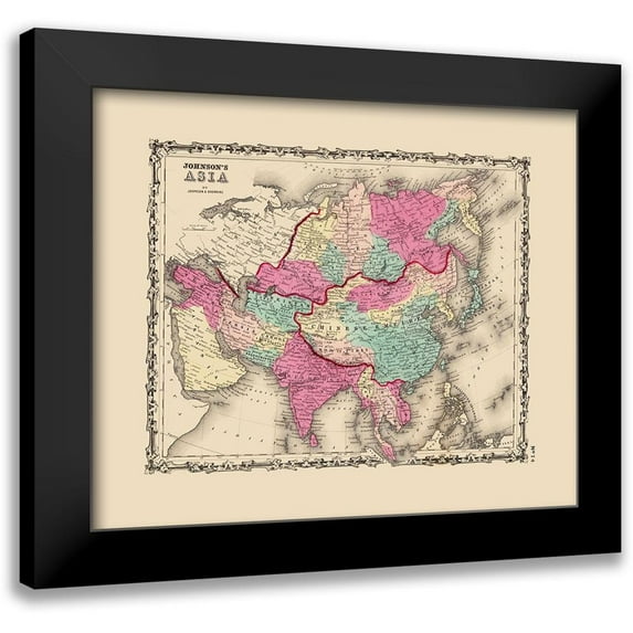 Johnson 14x12 Black Modern Framed Museum Art Print Titled - Asia - Johnson 1860