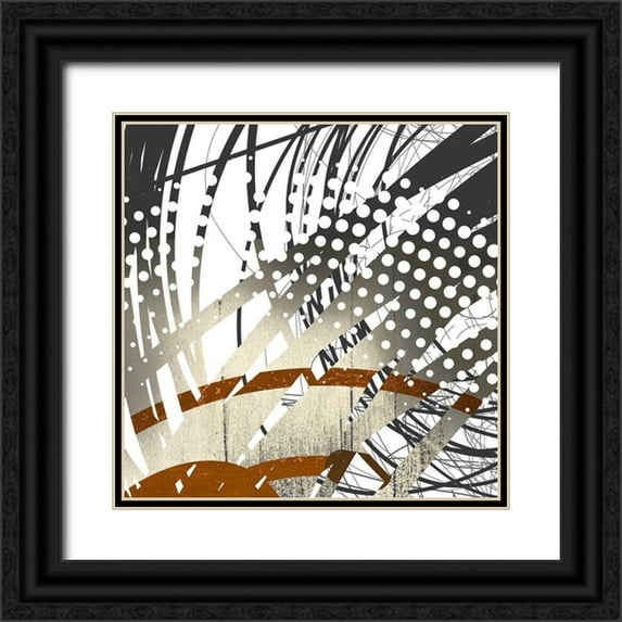 Johnson 15x15 Black Ornate Wood Framed with Double Matting Museum Art Print Titled - Cord Copper Loop II