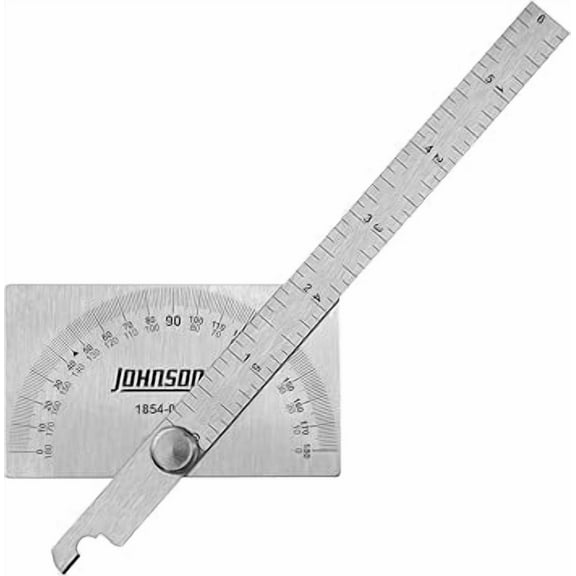 Johnson 1854-0600 6" Stainless Steel Protractor
