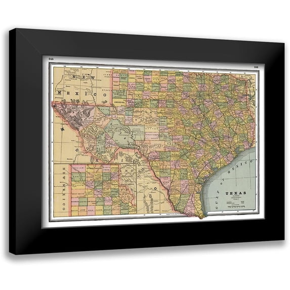 Johnson 18x14 Black Modern Framed Museum Art Print Titled - Texas - Johnson 1888
