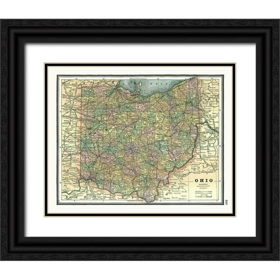 Johnson 18x15 Black Ornate Wood Framed with Double Matting Museum Art Print Titled - Ohio - Johnson 1888
