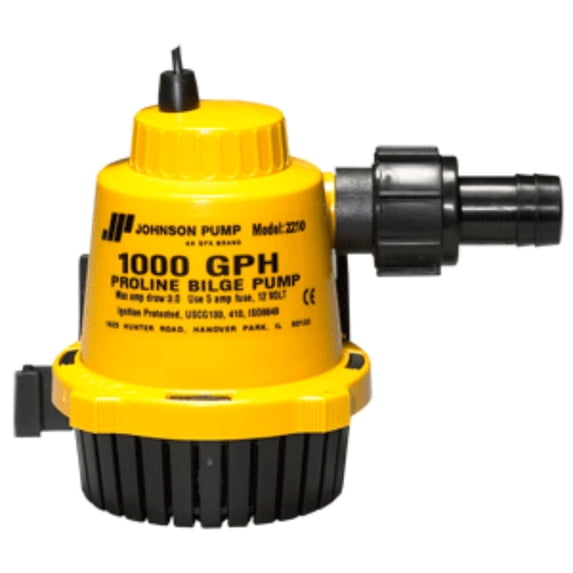 6" Yellow and Black Proline 1000 GPH Bilge Pump