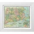 thumbnail image 1 of Johnson 23x20 White Modern Wood Framed Museum Art Print Titled - Massachusetts, Connecticut - Johnson 1888, 1 of 4
