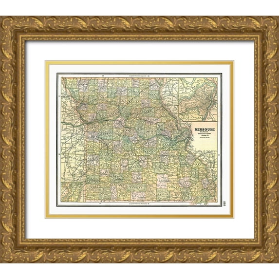 Johnson 31x26 Gold Ornate Wood Framed with Double Matting Museum Art Print Titled - Missouri - Johnson 1888