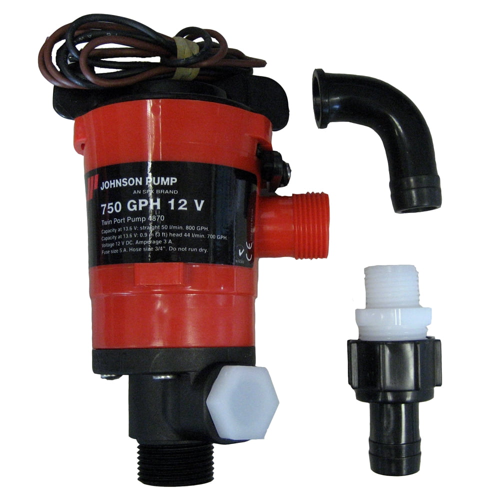 Johnson 750 GPH Red and Black Twin Port Pump