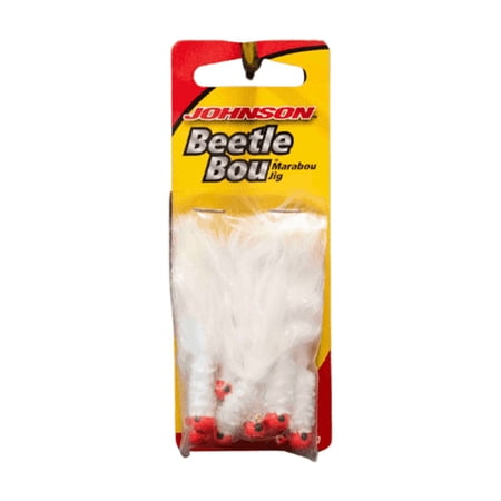 Johnson Beetle Bou Fishing Lure, Pink/White/White, 2 in