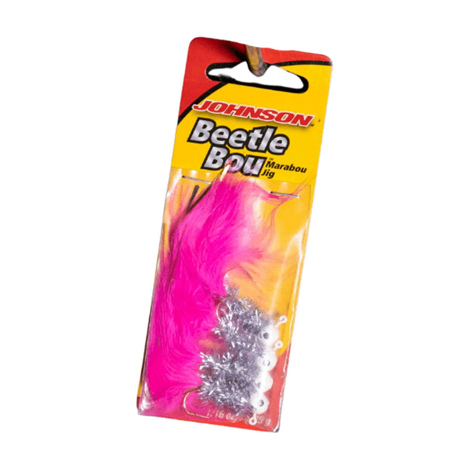 Johnson Beetle Bou Fishing Lure, White Chrome Tinsel Pink, 2 in