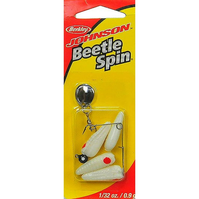 Johnson Beetle Spin, 1/32 oz / White & Red Dot