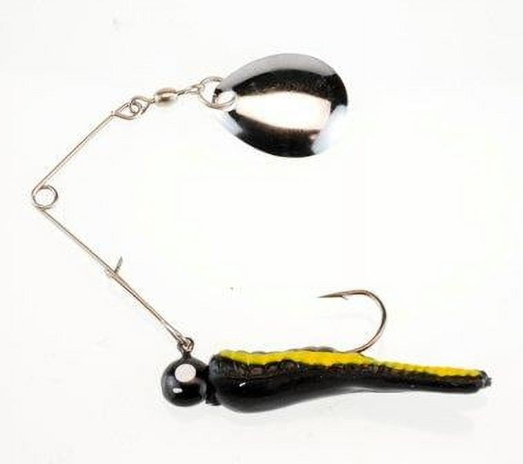 Johnson Original Beetle Spin Fishing Lure, Black/Yellow Stripe, 2 in