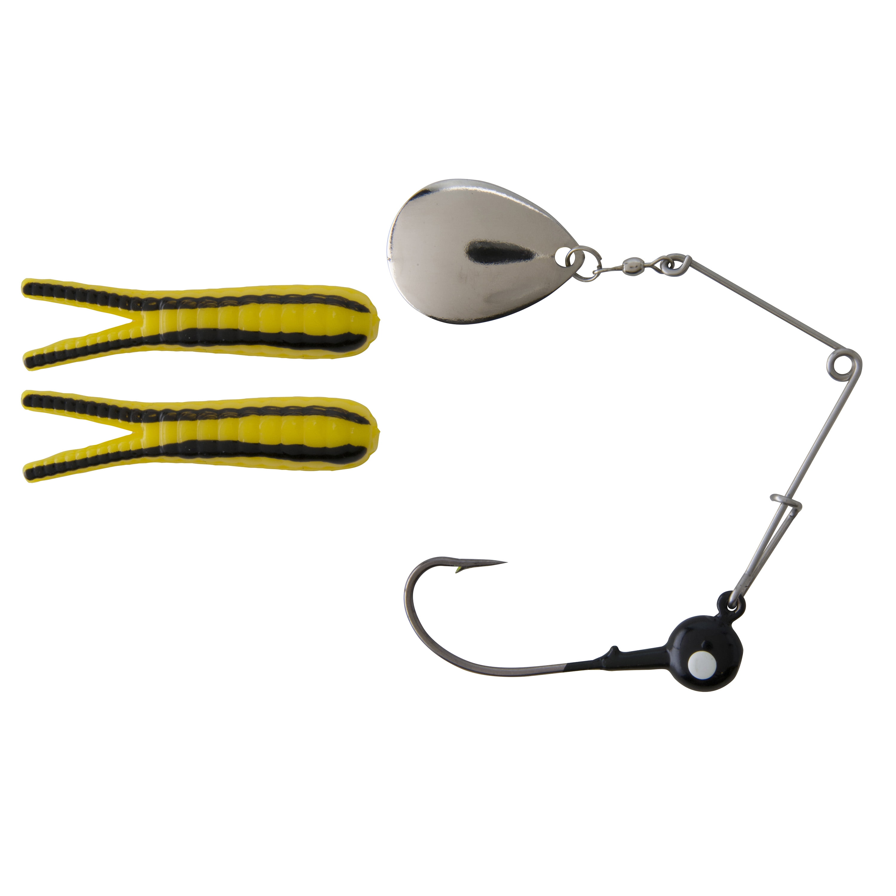 Johnson Original Beetle Spin Fishing Lure, Yellow/Black Stripe, 2 in