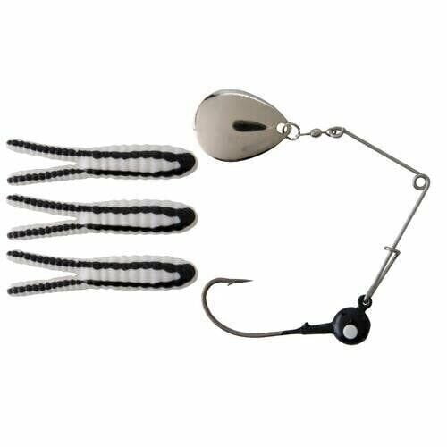 Johnson Beetle Spin, 1.5inch White/Black Stripe
