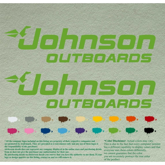 Johnson Boats Compatible Replacement Restoration Decals Vinyl Stickers Boat Outboard Motor Set of 2