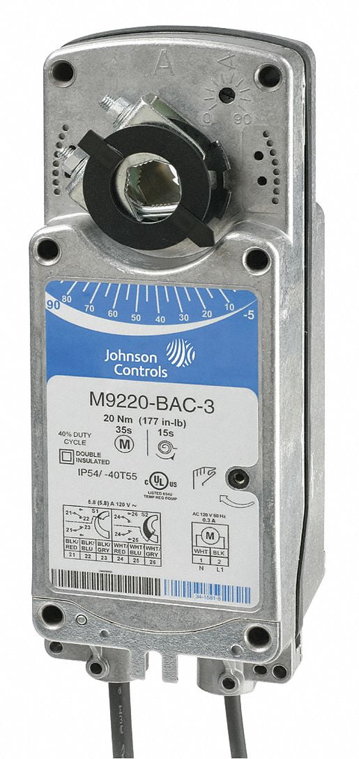 Johnson Controls Actuator, Damper and Valve, 177 in-lb M9220-BGC-3 ...