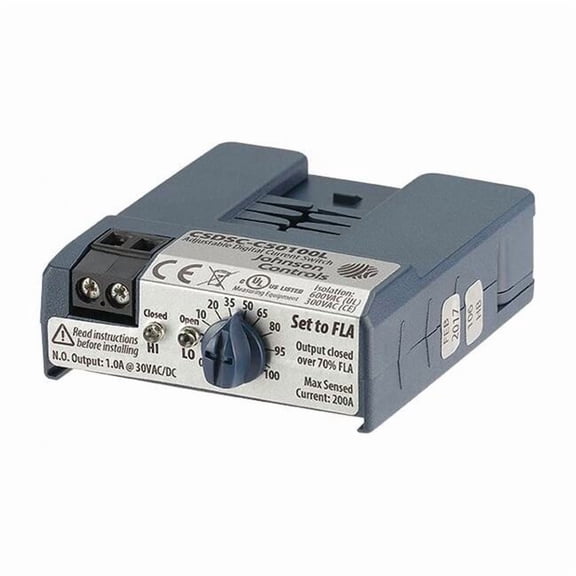Johnson Controls Current Sensing Relay,0.50A,Self Powered CSDSC-C50100L0