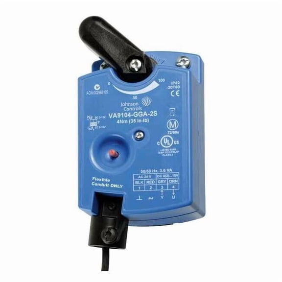 Johnson Controls Elect Ball Valve Act,24V AC,Float,On/Off VA9104-IGA-2S