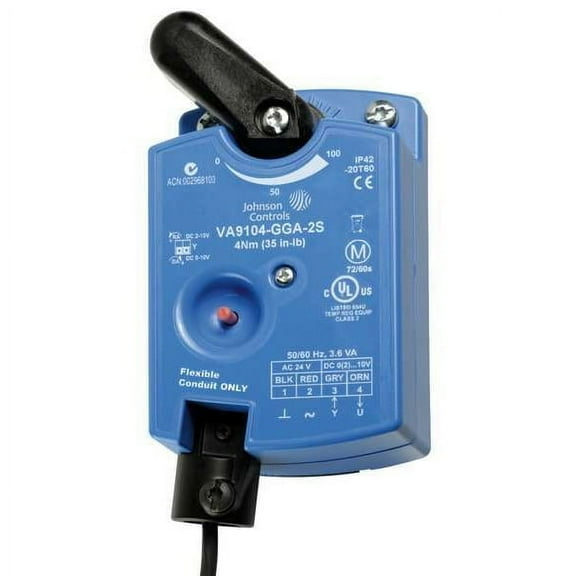 Johnson Controls Elect Ball Valve Act,24V AC,Float,On/Off VA9104-IGA-2S