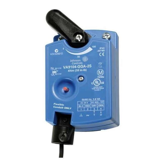 Johnson Controls Elect Ball Valve Actuator,24V AC,Prop VA9104-GGA-2S