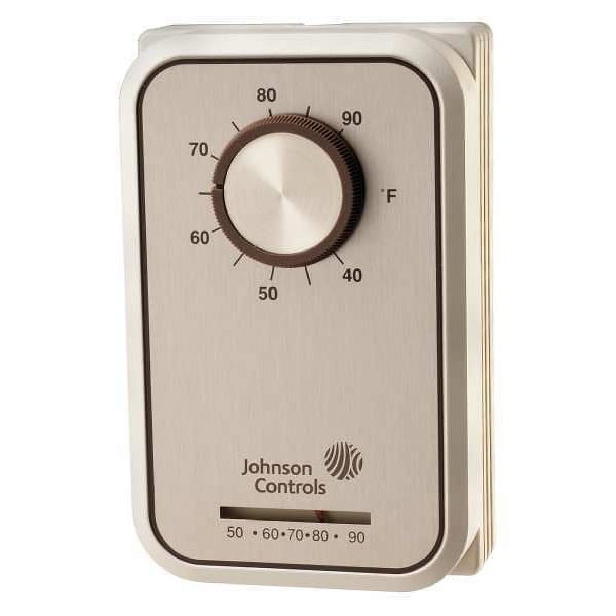 Johnson Controls Line Volt NP Analog Tstat 1H/1C,White T26T-3C