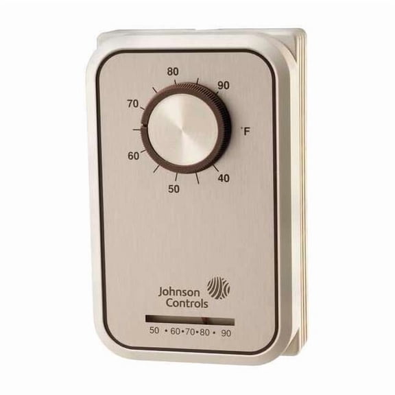 Line Voltage Mechanical Thermostat,Heat or Cool,40 to 90F,Exposed Dial, 24 to 277V AC,8A @ 240V AC