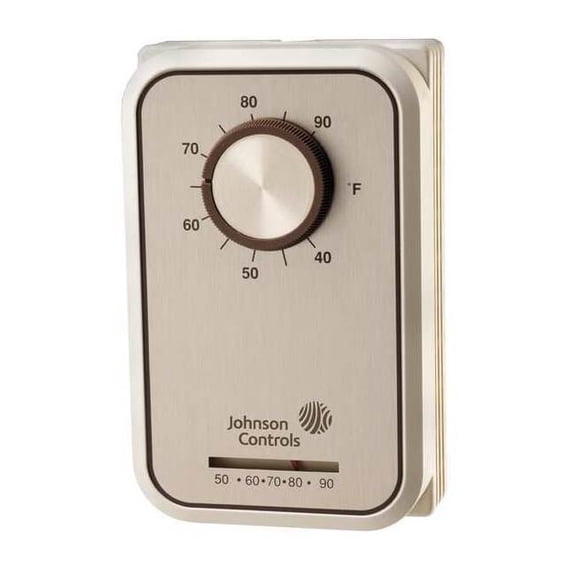 Johnson Controls Line Volt NP Analog Tstat 1H,Black,SPST T22AAA-1C