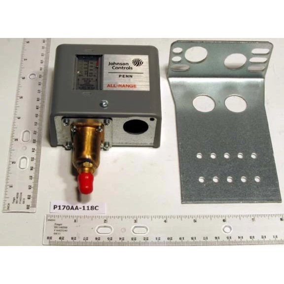 Johnson Controls P170AA-118C Pressure Fan Cycling Control w/ 1/4 Flare Nut (100/400 psig), replacement for P170AA-118