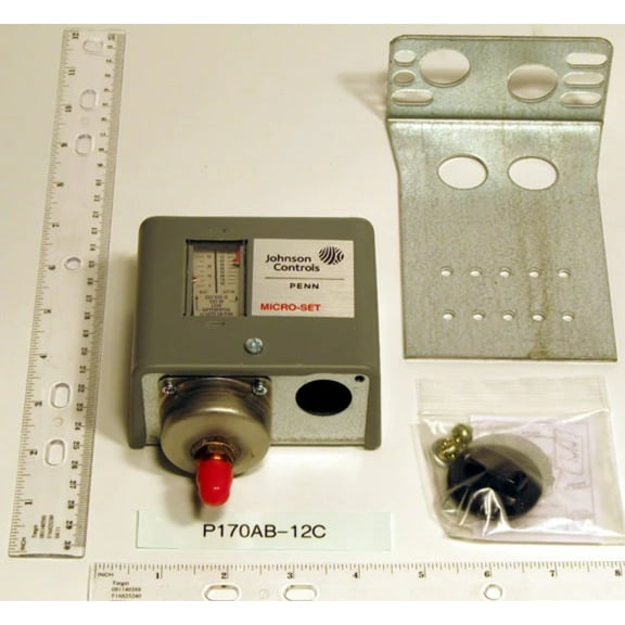 Johnson Controls P170AB-12C Low Pressure Control, Pressure Range PSIG 12-80, replacement for P170AB-12