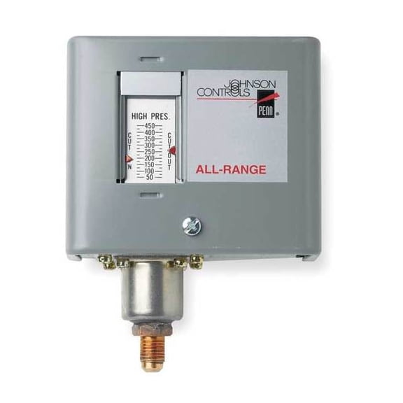 Johnson Controls Single Pressure Control, Adjustable,SPST P170AB-12C