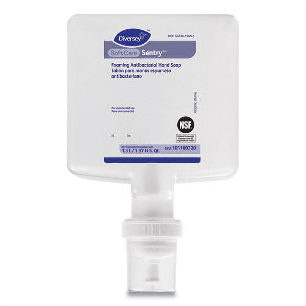 Johnson Diversey 101100320 Soft Care Sentry Foaming antibactrial Hand Soap, Fragrance-free, 1.3 L cartrdge Refill, 6/carton